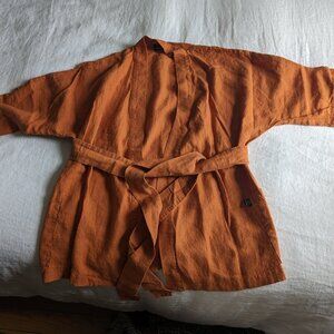 Mezzoroni 100% linen handmade kimono jacket (orange)